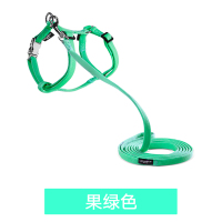 果绿色 S码，适合5-10斤 （水晶插扣款，绳长1.3米） 优莱仕猫咪牵引绳防挣脱遛猫绳背心式工字型可伸缩猫链小猫项圈