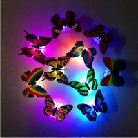 . 10pcs LED Colorful Changing Butterfly Night Light Home De