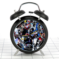 atm1 黑色 创意卡通奥特曼超人闹钟 静音儿童学生专用动漫4寸卧室床头闹铃