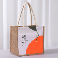 橙子 可爱ins便当包手提袋上班装饭盒袋子大容量日式带饭午餐袋帆布包