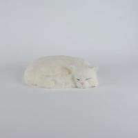 白色27x20x6cm(长宽高) 仿真猫咪睡猫摆件创意家居装饰品毛绒玩具公仔家居摆设送女友礼物