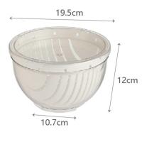 白色 厨房多功能洗菜盆双层沥水篮带盖冰箱保鲜盒沙拉碗切菜客厅水果盆