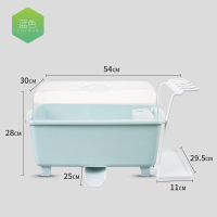 天蓝色豪华款[自带筷子笼.水槽.悬挂架] 厨房沥水碗架装碗筷收纳箱碗柜放餐具碗筷收纳盒厨房置物架碗盘架