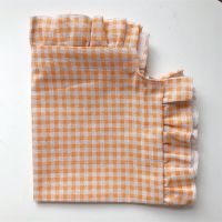 橙色格子床罩(无木架) 50cm*45cm 田园风猫吊床猫窝猫床实木吊床秋冬猫窝可爱猫咪吊床狗床离地狗窝