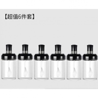 S61-6个勺子瓶 浩泉勺盖一体调料盒玻璃防漏厨房盐调防潮勺盖一体调味瓶调料瓶罐