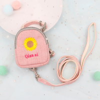 粉红色 S-小型 可爱猫绳子猫牵引防挣脱可调节小型犬遛狗绳链子外出小背包牵引绳