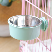 蓝色 小号 猫碗狗碗悬挂笼子幼猫喝水碗防打翻小狗狗粮碗饮水盆宠物食盆