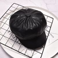 黑色 均码(55-59cm) 帽子女秋冬韩版学生百搭鸭舌帽日系可爱加厚保暖毛绒刺绣八角帽女