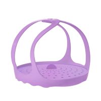 紫色硅胶吊篮 Joie安全硅胶不粘锅高压锅提篮家用隔水蒸笼架防烫耐高温煮蛋神器