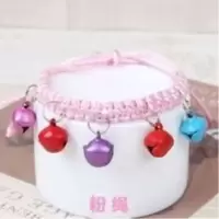 粉色 S-小型 (买二送一)宠物铃铛项圈手工编织铃铛猫咪铃铛项圈狗狗铃铛项圈