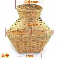 大号(口宽15CM高32-36CM) 手工小鱼篓泥鳅黄鳝舞台道具竹制品工艺装饰竹编鱼笼装鱼摘茶耐用