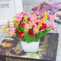 白色 小方+雏菊粉 放茶几上的花客厅电视柜装饰品摆件防真花空调上的摆件花装饰家