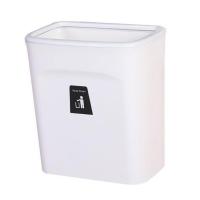 [无盖款]垃圾桶(白色无贴片) 家用壁挂式垃圾桶厨房带盖可悬挂垃圾收纳橱柜门滑盖垃圾筒