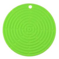 绿色 圆形硅胶涟漪餐垫 螺纹杯垫碗垫隔热垫 硅胶防滑垫 蚊香纹理垫