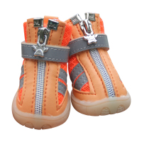 1901 甜心橙 反光绑带[款] 3号 鞋内尺寸4.5*3.7 建议8-13斤左右比熊 狗狗鞋子夏季泰迪小型犬四季通