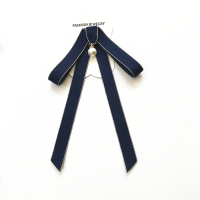 藏青色 珍珠 学院蝴蝶配饰领结布艺飘带英伦领花。衬衣蝴蝶结职业小女韩国香风