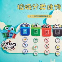 垃圾分类5个/套 大 幼儿园吊饰环森系主题墙成品益智区装饰材料牌开学场景布置挂牌
