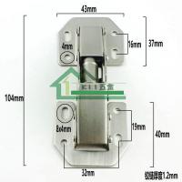 304不锈钢桥型铰链 加厚明装橱柜青蛙弹子铰链 免开孔柜门合页