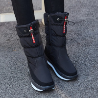 G71黑色 36 冬季雪地靴女高筒加绒加厚底棉鞋保暖中筒户外防水防滑加绒长靴子