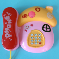 蓝色电话机 儿童早教益智音乐电话机蘑菇0-3岁宝宝婴幼儿玩具仿真电话男女孩