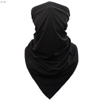 [冰丝]黑色 外卖员装备面罩防晒面罩冰丝女全脸护颈骑行三角头巾男脖套户外薄