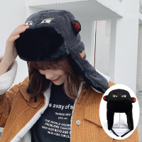 鲨鱼黑色(店主推荐) 成人均码(收藏) 帽子女士秋冬雷锋帽防寒韩版可爱电动车防风骑车帽百搭男时尚潮棉