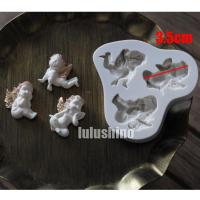 三个小天使 LULUSHINO 3款形态各异小 天使 翻糖干佩斯硅胶模具 对称天使