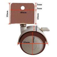 婴儿床配件万向轮脚轮夹板轮静音耐磨带刹车儿童床静音带刹车轮子