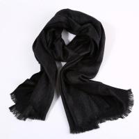 黑色 秋冬英伦风 百搭仿羊绒围巾 拼接格纹围巾 时尚男士保暖围巾W040