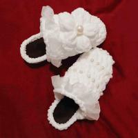 纯白色材料包无需自备任何工具 备注码数 泡芙花拖鞋编织冰条线钩织diy拖鞋材料包手工制作拖鞋送闺蜜礼物