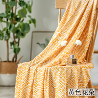 黄色花朵(1米价) 夏季人造棉印花棉绸布料花布棉布夏季裙子连衣裙娃衣裤子绵绸面料
