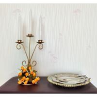 3根红蜡烛 铁艺欧式金色ins蜡烛台情人节烛光晚餐婚礼生日西餐摄影家居摆520