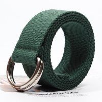 绿色 125cm 粉色皮带女ins风简约学生帆布紫色腰带女装饰双环扣布皮带男裤带