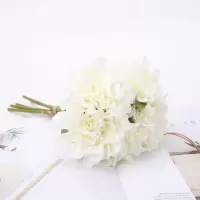 乳白色 郁叠 高丽菊花束 绢布仿真花 5头手绑花 家居装饰摆件 婚礼手捧花