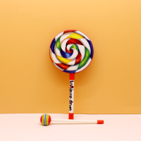 棒棒糖鼓6寸/15cm 幼儿园玩具教具儿童早教棒棒糖鼓奥尔夫打击乐器6寸8寸10音乐教具