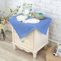 蓝色 防尘棉麻-鼠弟弟 65*65 ( 床头柜通用) 棉麻床头柜盖布防尘布防水洗衣机罩冰箱盖布防晒罩盖巾微波炉北欧