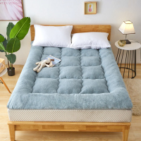 深灰色-羊羔绒款[厚度约6-7cm] 90x200cm[学生宿舍床] 羊羔绒床垫冬季加厚保暖家用海绵垫子学生宿舍单人软垫