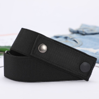 牛津布松紧带-黑色 松紧无痕弹力牛仔裤皮带男百搭隐形帆布装饰ins风女士懒人腰带夏