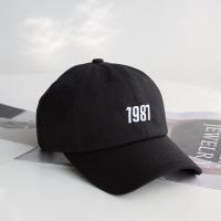 黑色 可调节 韩版1987甜酷棒球帽子女ins情侣休闲学生百搭软顶鸭舌帽男遮阳帽