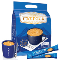 蓝山1袋40杯 19.9元( 香浓美味 买2送杯+勺) 1x40x15g Catfour咖啡蓝山风味咖啡三合一咖啡速