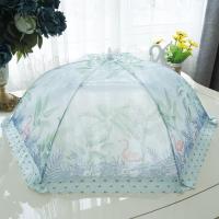 火烈鸟全网纱绿色18寸 盖菜罩子饭菜罩可折叠餐桌罩剩菜防尘菜罩饭罩防苍蝇家用遮菜盖伞