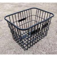 加粗黑色无盖 电动车前置大车筐大号加粗带盖电瓶车改装书包后置宠物支架车篮