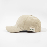 卡其色 可调节 韩国贴布棒球帽子女情侣秋冬百搭春夏季遮阳帽复古软顶鸭舌帽男潮