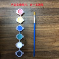 6色无赠品 1套 石塑粘土颜料数字油画丙烯颜料初学者套装 学生DIY涂鸦防水染料画