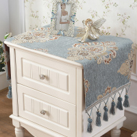 康宝兰床头柜盖布 (含纯色吊穗在内) 40*70cm(含每边10cm吊穗) 欧式床头柜盖巾棉麻电视柜布盖布防尘罩桌布布艺