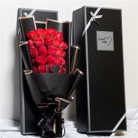 礼盒33朵I O U红玫瑰带灯 玫瑰花束母亲节日520创意生日送女友礼物康乃馨滿天星仿真永生花