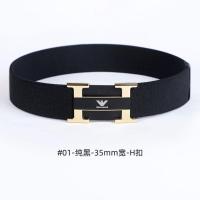 01纯黑35HH 2526cm 男士商务休闲皮带有弹力松紧带橡皮筋不勒肚腰带青年潮牛仔裤裤带