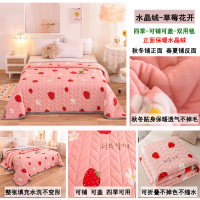 草莓花开-水晶绒-铺盖两用 70×120cm[双面四季款婴儿床] 加绒水晶绒床单单件宿舍单人床男女学生专用单子双人被单1