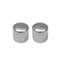 圆顶旋钮-镀铬-2个/套 lp电吉他电贝司旋钮帽吉他电位器帽子音色音量金属旋钮带螺丝锁紧