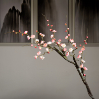 粉红色 粗枝梅花 单支长枝傲骨仿真梅花腊梅假花家居室内装饰大支落地插花婚庆花艺